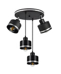 Wama lampa wisząca czarny talerz 4x40W E27 klosz czarny+srebrny