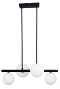 Kama lampa wisząca czarny+złoty 4x28W G9 klosz biały