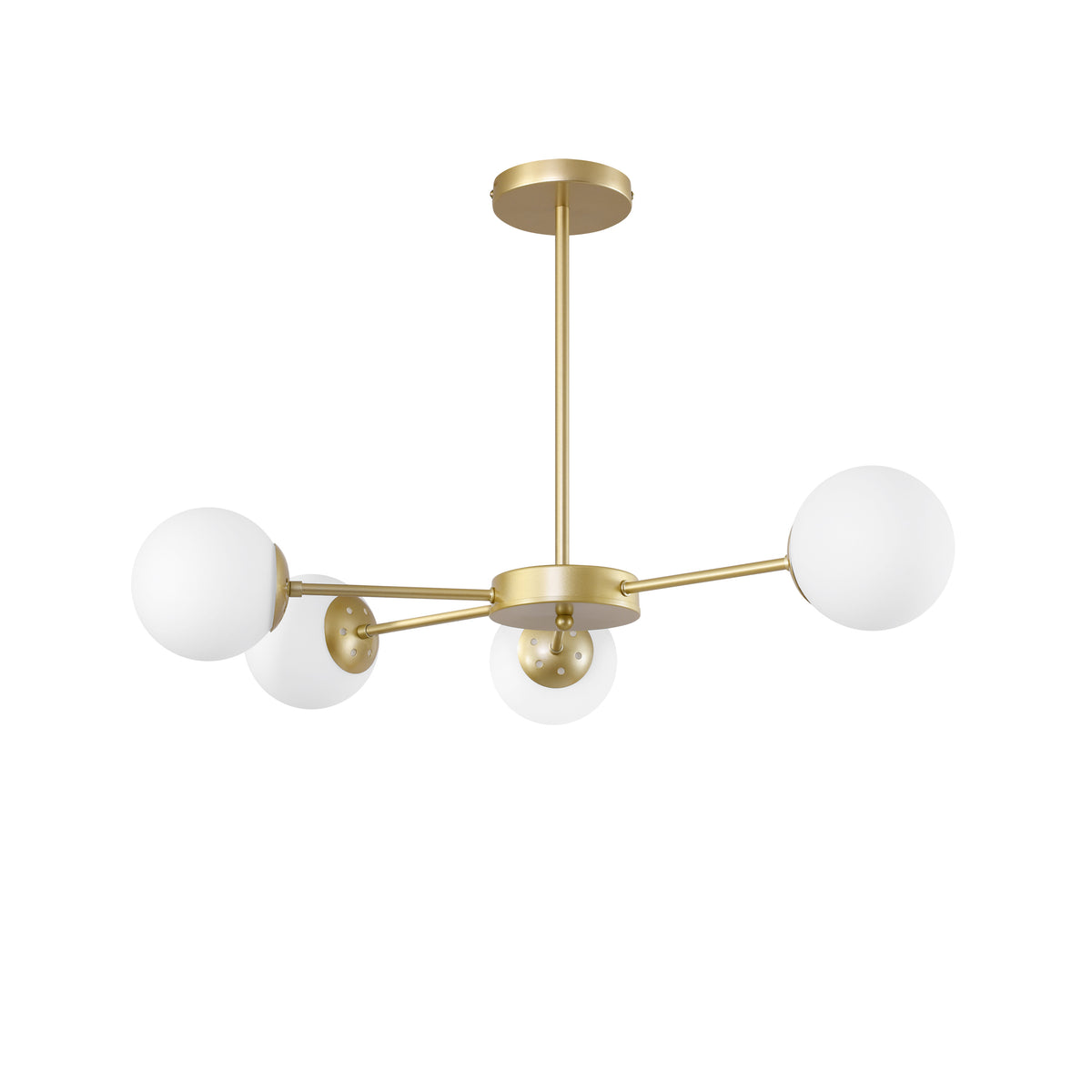 Mati lampa wisząca mosiądz 4x20W G9 klosz biały