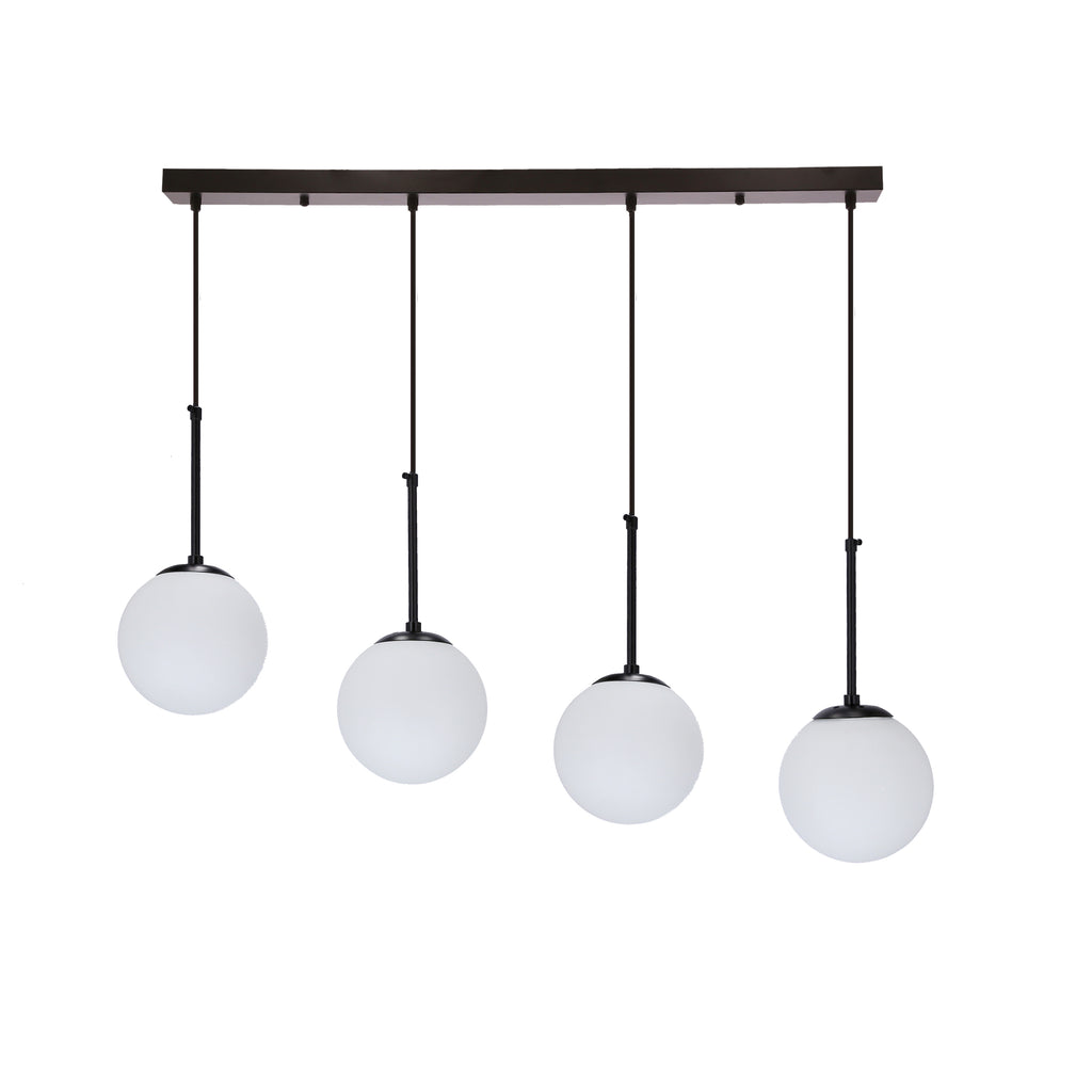 Pompei lampy wiszące czarny 4x4x40 E27 klosz biały
