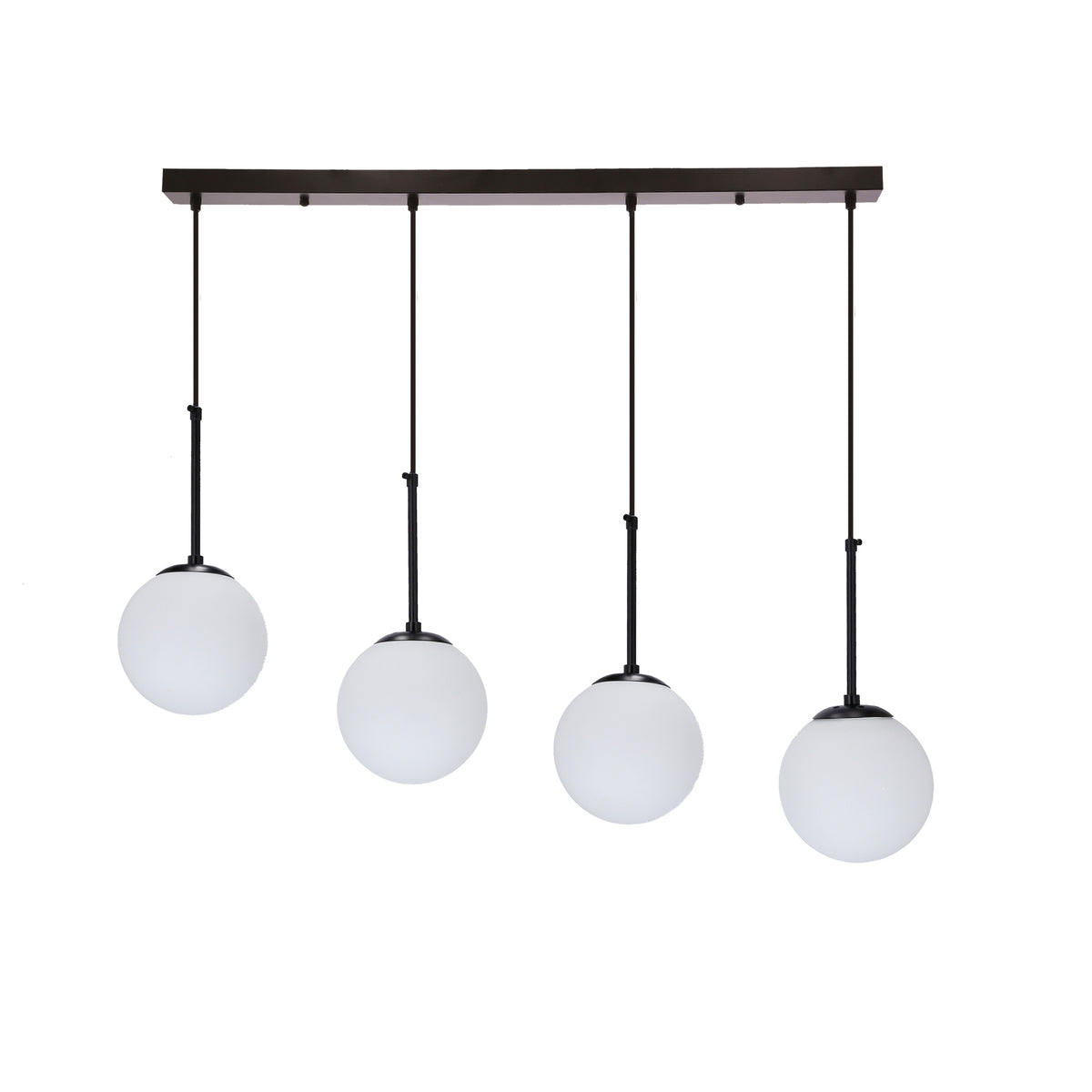 Pompei lampy wiszące czarny 4x4x40 E27 klosz biały