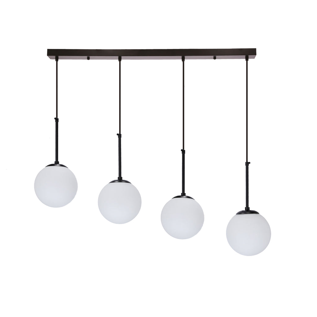 Pompei lampy wiszące czarny 4x4x40 E27 klosz biały