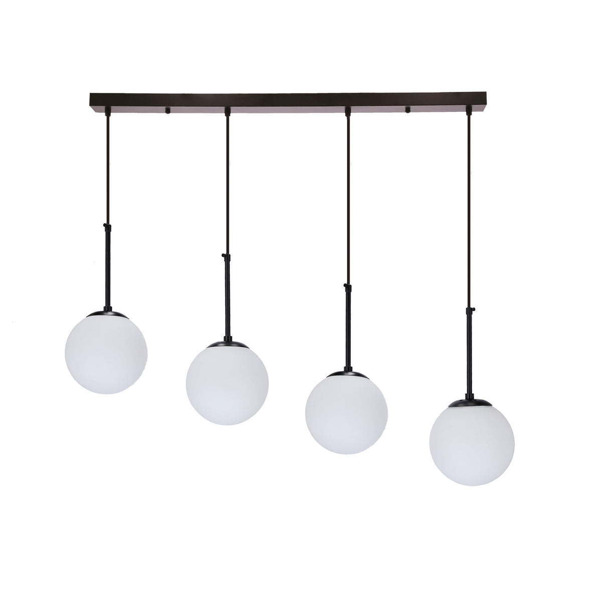 Pompei lampy wiszące czarny 4x4x40 E27 klosz biały