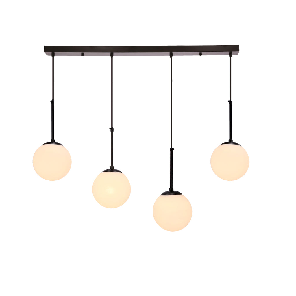 Pompei lampy wiszące czarny 4x4x40 E27 klosz biały