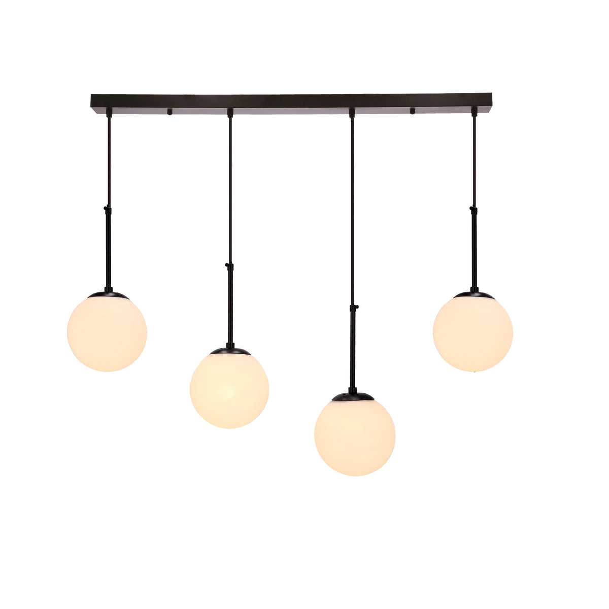 Pompei lampy wiszące czarny 4x4x40 E27 klosz biały