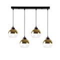 CONTESSA lampa wisząca czarny 4x40 E27 klosz złoty