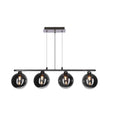 SOMUL lampa wisząca 4x20W G9 chrom klosze szklane 12 cm grafitowe nowoczesna elegancka oprawa oświetleniowa salon jadalnia kuchnia glamour
