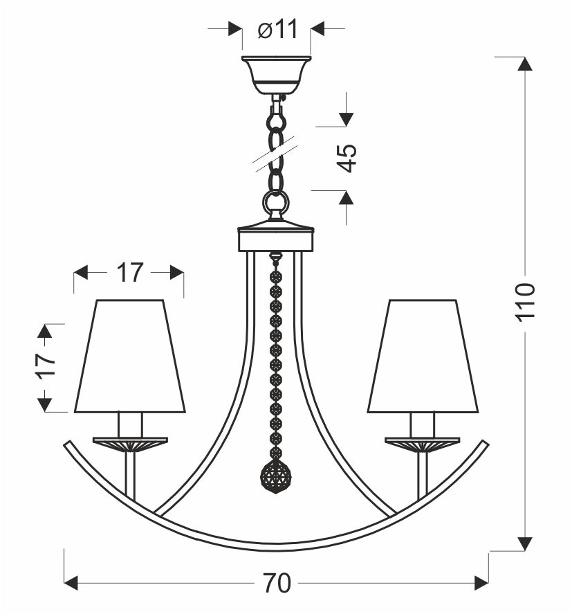 VITORIA lampa wisząca sufitowa 4x40W E14 patynowa oprawa miodowe abażury klasyczna elegancka do salonu jadalni sypialni vintage styl rustykalny