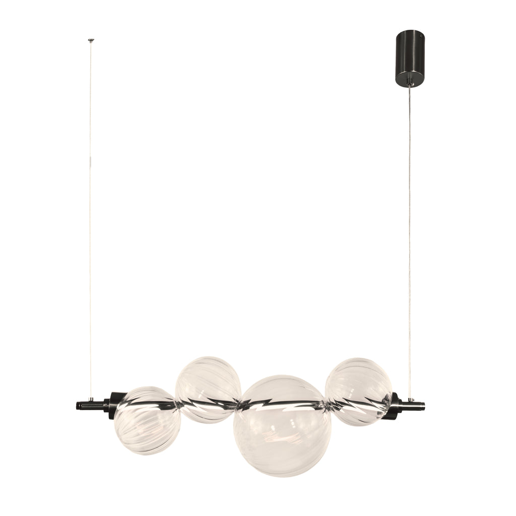 PLAYA lampa wisząca czarny pozioma 12W LED 3000K klosz bezbarwny