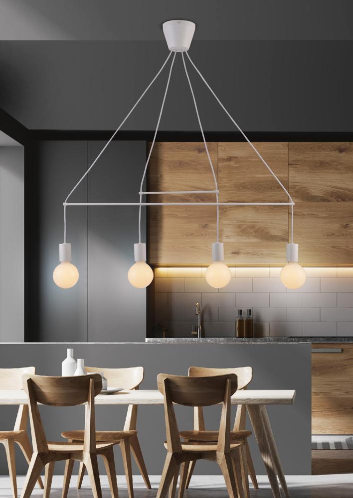 ALTO lampa wisząca 4x40W E27 biały matowy