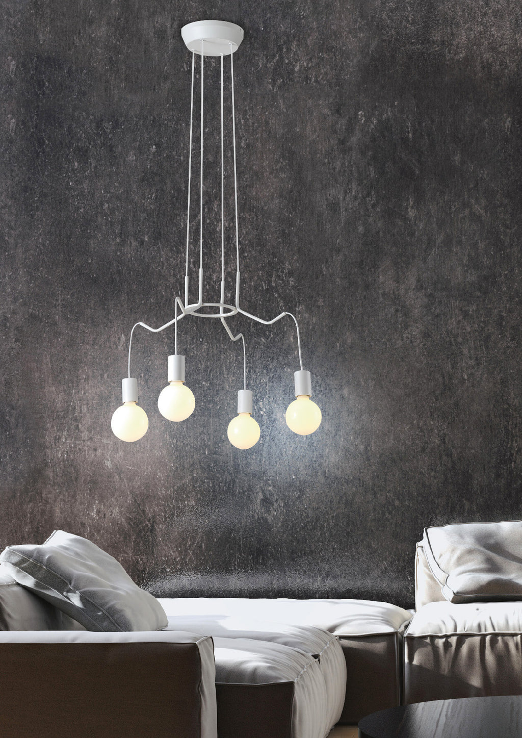 BASSO lampa wisząca 4x40W E27 biały matowy