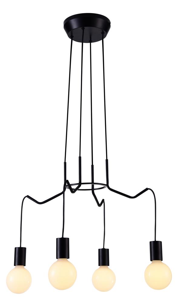 BASSO lampa wisząca 4x40W E27 czarny matowy