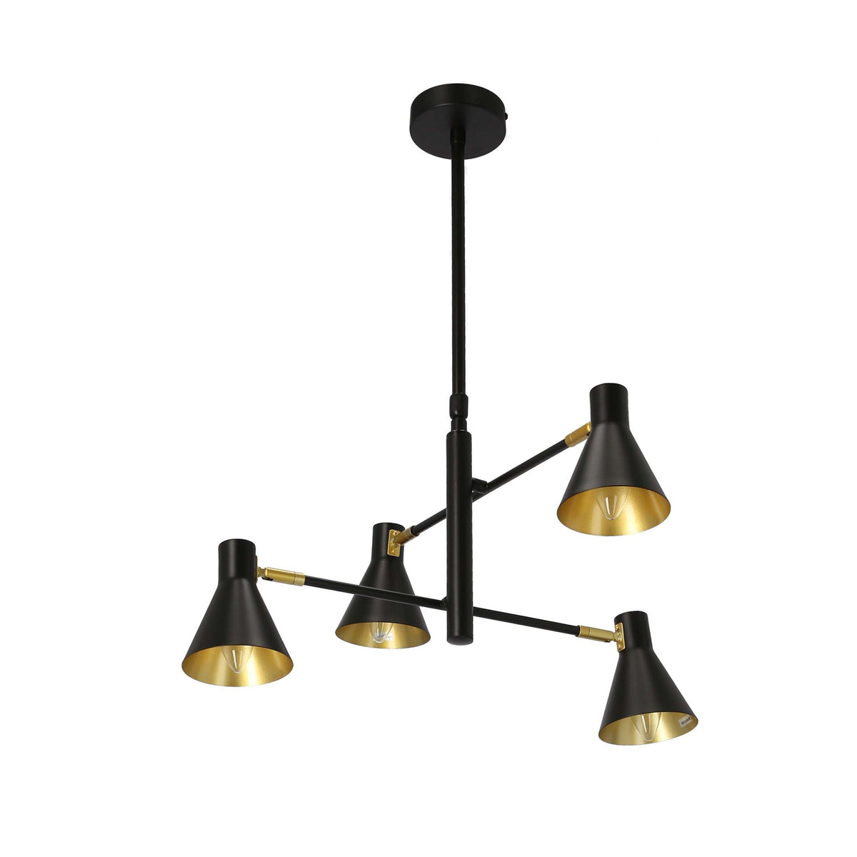 LESS lampa wisząca 4x40W E14 czarny matowy