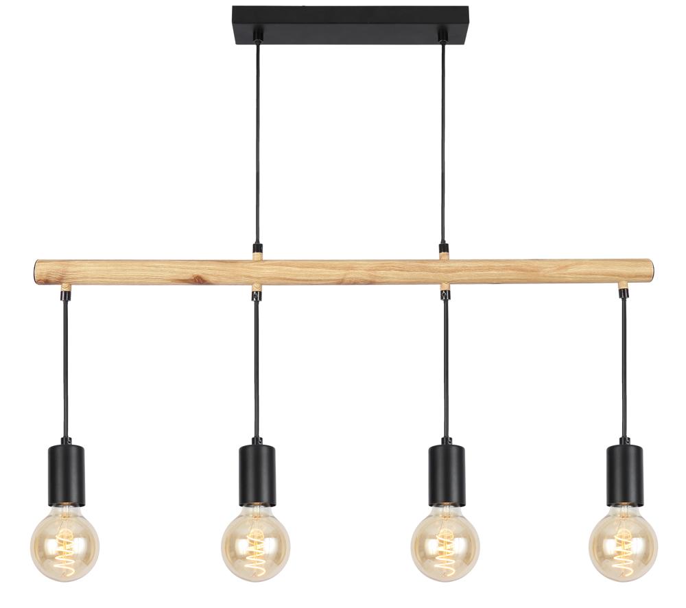 IZZY lampa wisząca 4x60W E27 czarny