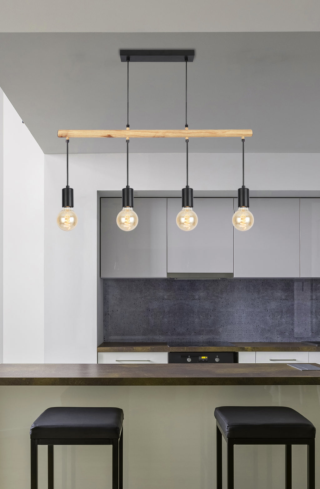 IZZY lampa wisząca 4x60W E27 czarny