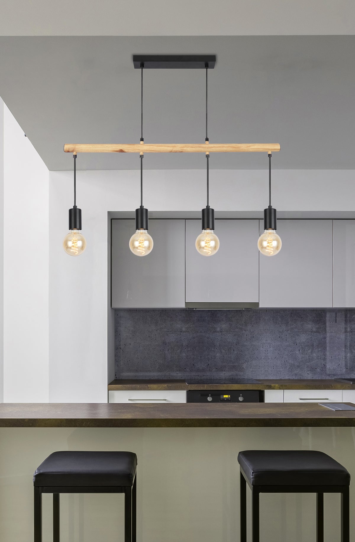 IZZY lampa wisząca 4x60W E27 czarny