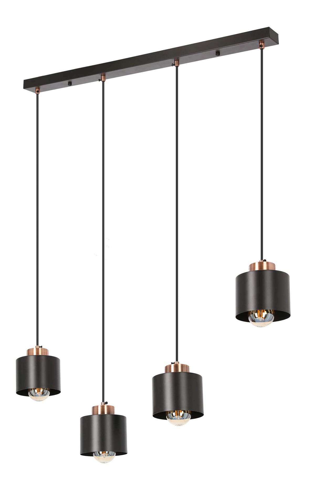 Olena lampa wisząca czarna 4x60W E27 klosz czarny
