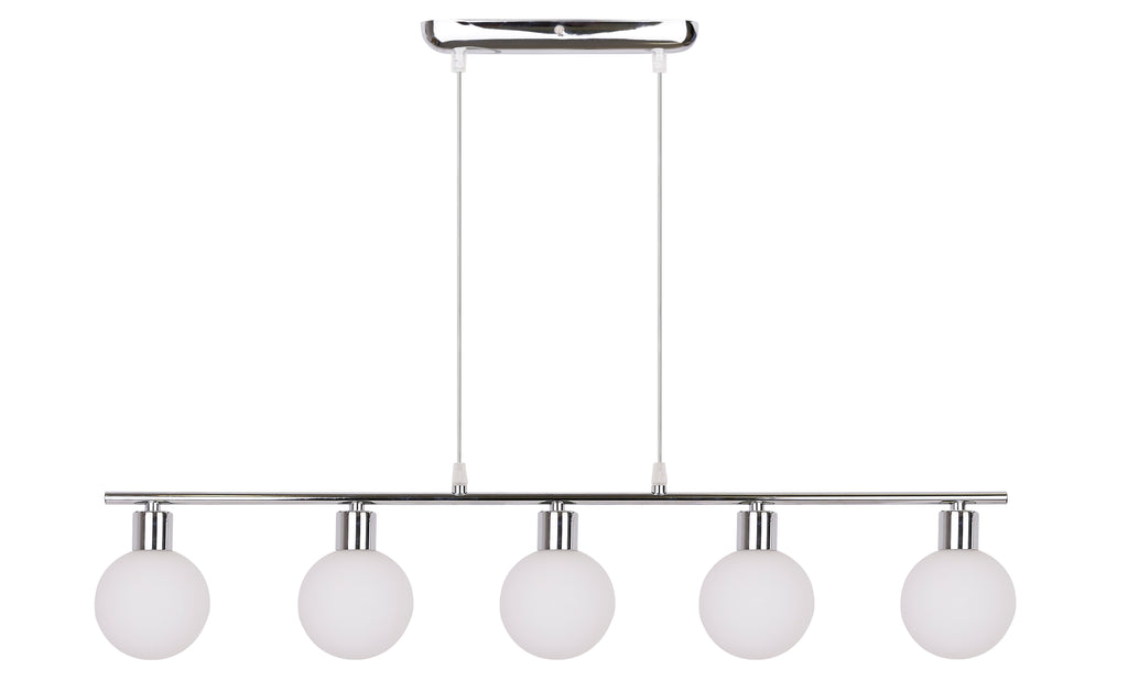 Oden lampa wisząca chromowy 5x40W G9 klosz biały