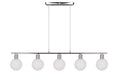 Oden lampa wisząca chromowy 5x40W G9 klosz biały