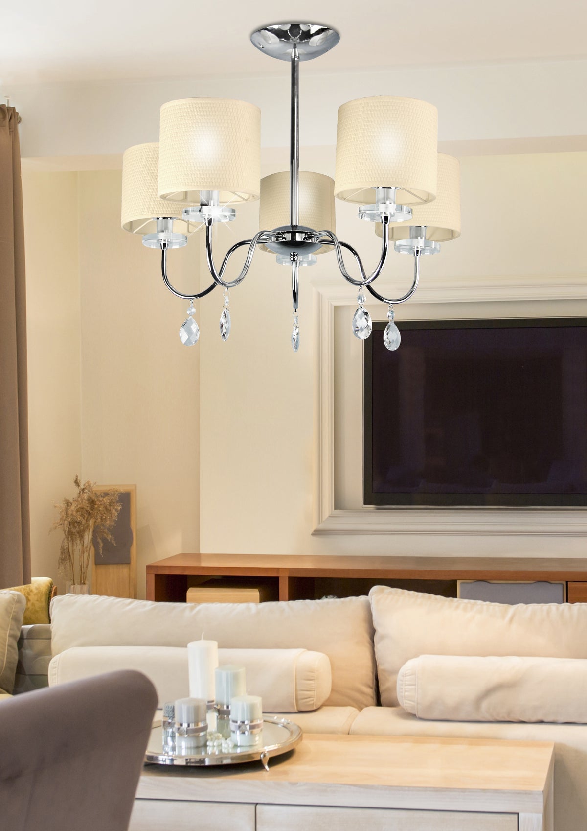 ESTERA lampa wisząca 5x40W E14 chrom