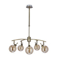Lentini lampa wisząca patynowy 5x40W G9 klosz bursztynowy