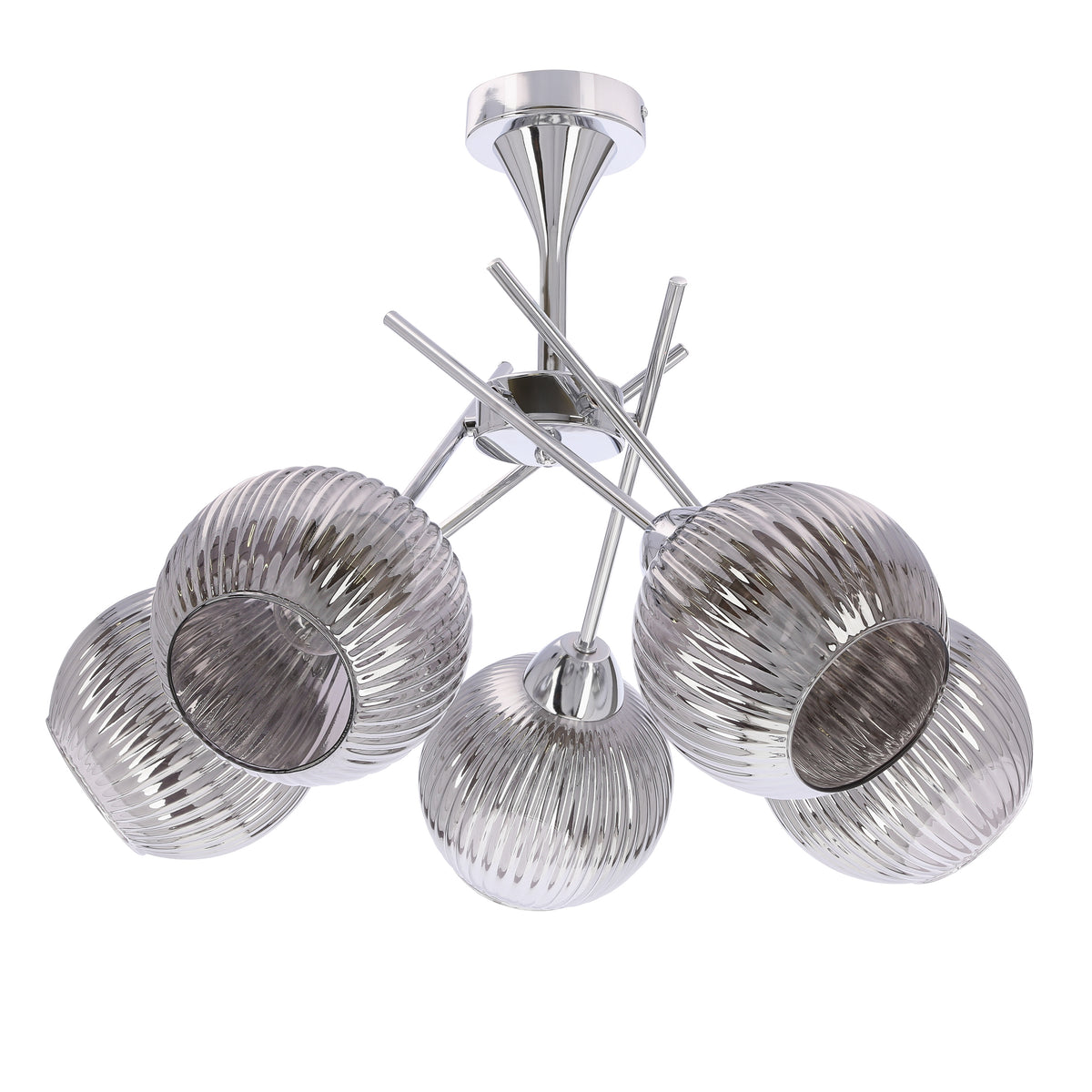 Lampa wisząca CESAR srebrna 5x40W E27 nowoczesna elegancja do salonu jadalni sypialni
