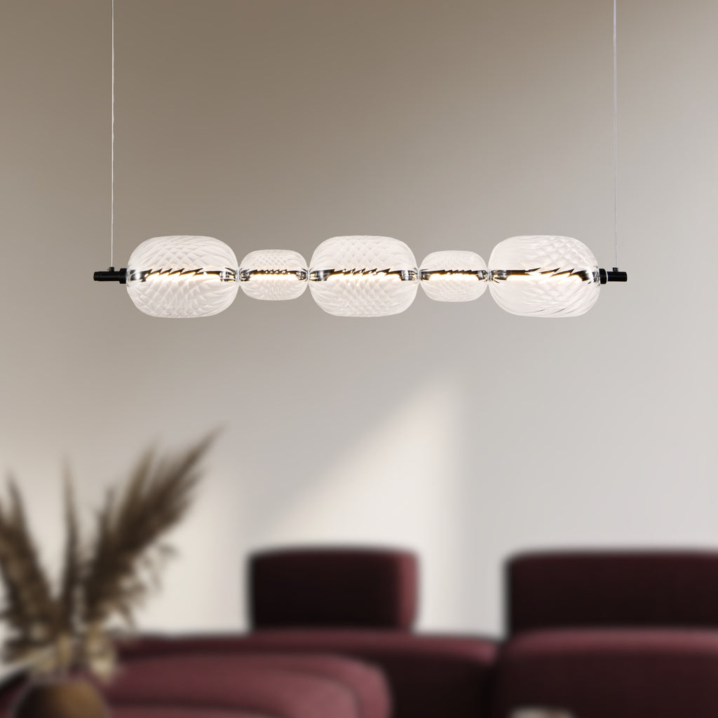 PLAYA lampa wisząca czarny pozioma 15W LED 3000K klosz bezbarwny