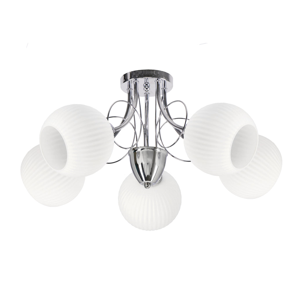 TARTINE lampa sufitowa chromowy 5x40W E27 klosz biały