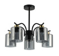 VISTO lampa wisząca czarny 5x40W E27 klosz dymiony