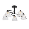 SUDAN lampa wisząca czarny 5x40W E27 klosz bezbarwny
