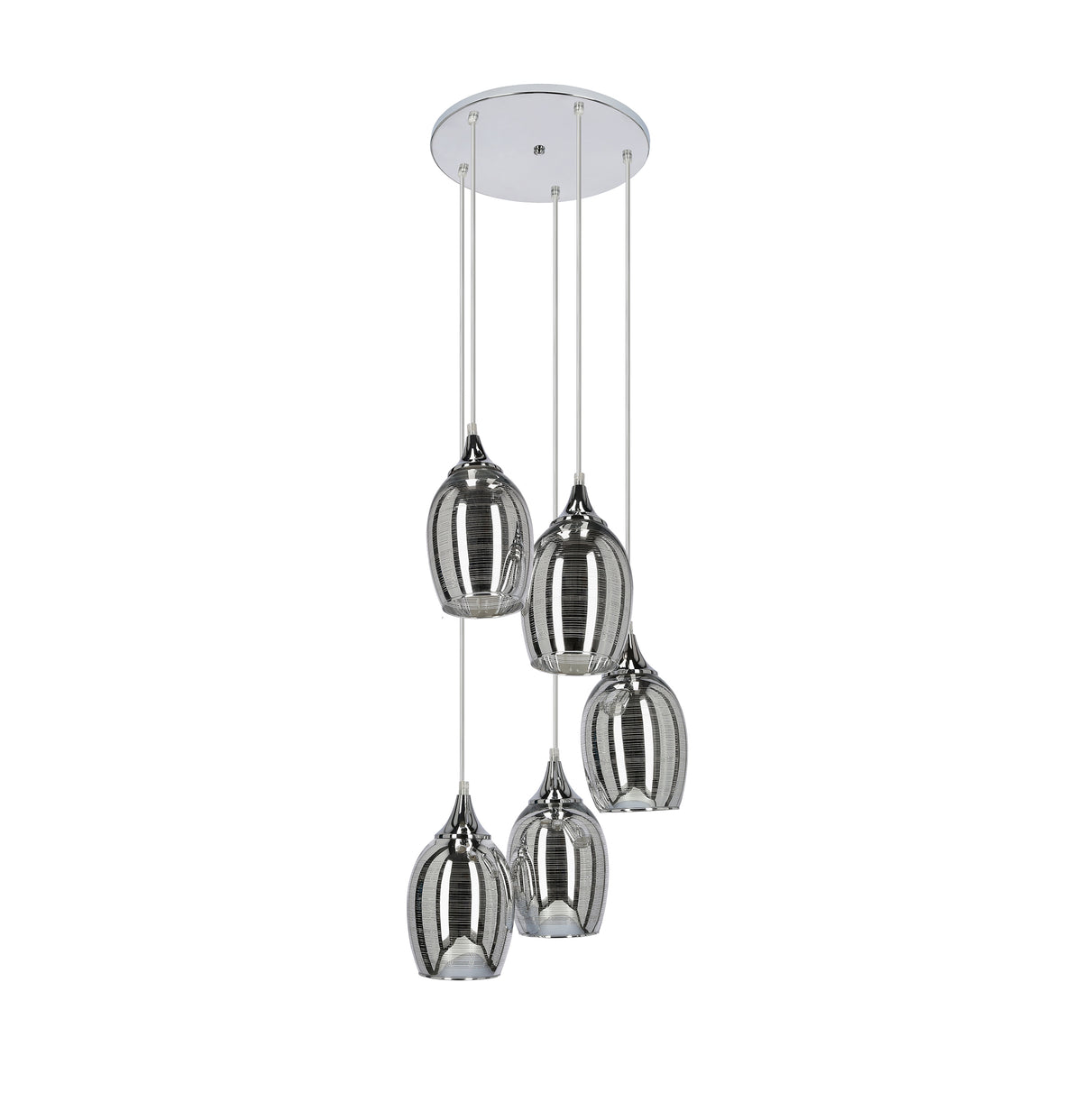 MARINA lampa wisząca talerz 5x60W E27 chrom