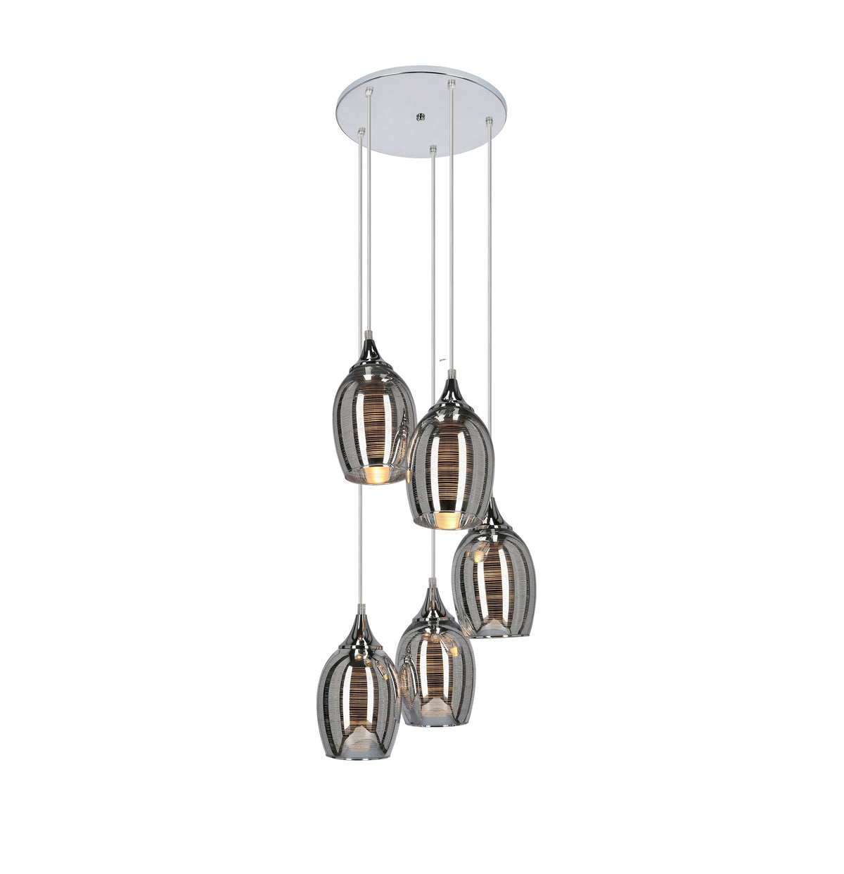 MARINA lampa wisząca talerz 5x60W E27 chrom