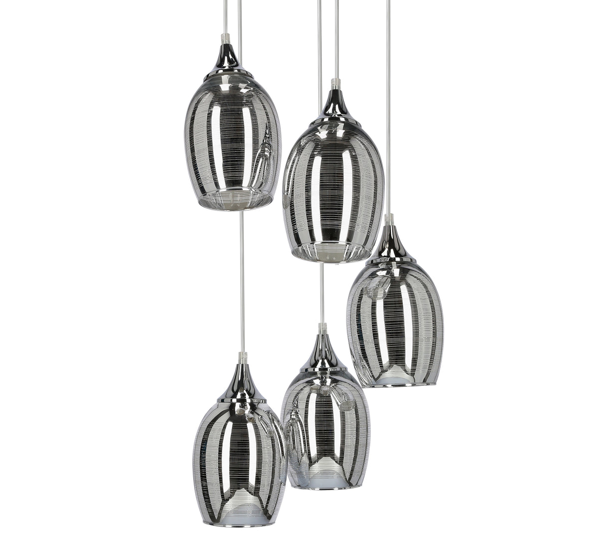MARINA lampa wisząca talerz 5x60W E27 chrom