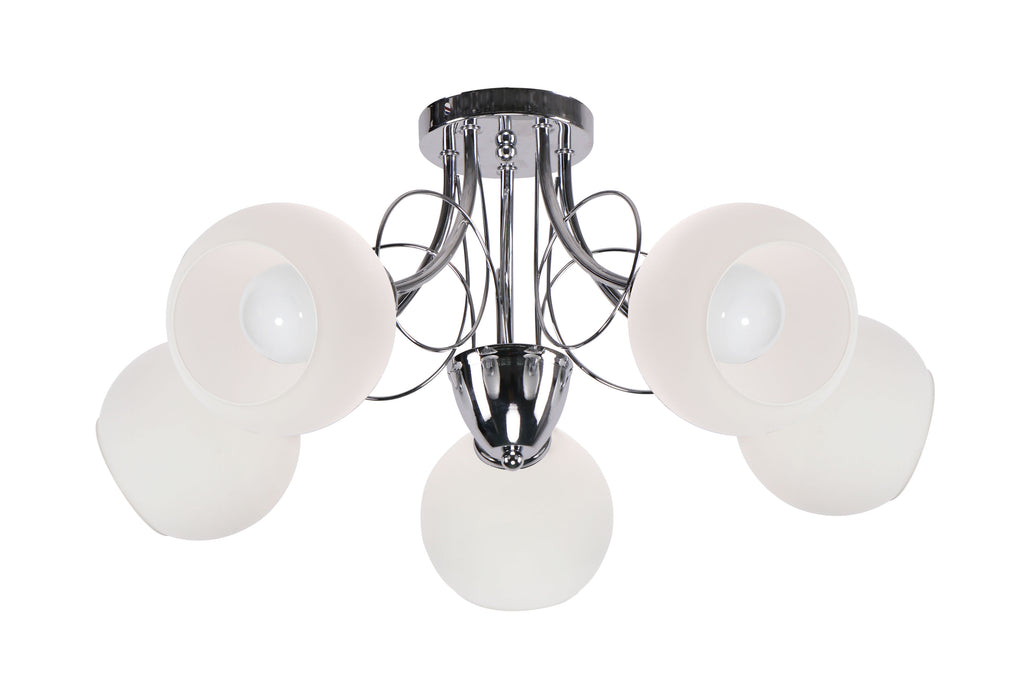 FANTA lampa sufitowa chromowy 5x40W E27 klosz biały