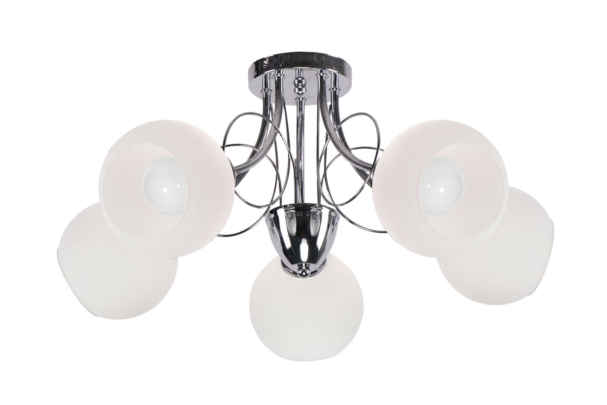 FANTA lampa sufitowa chromowy 5x40W E27 klosz biały