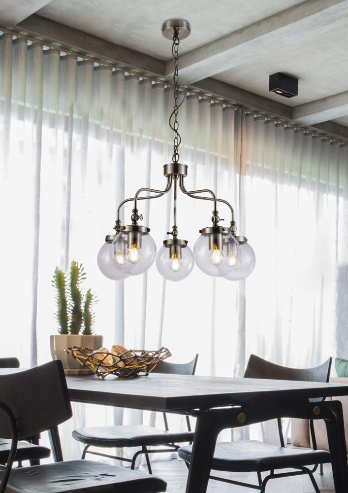 BALLET lampa wisząca 5x40W E27 patynowy