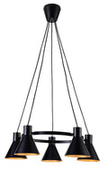 MORE lampa wisząca 5x40W E27 czarny matowy