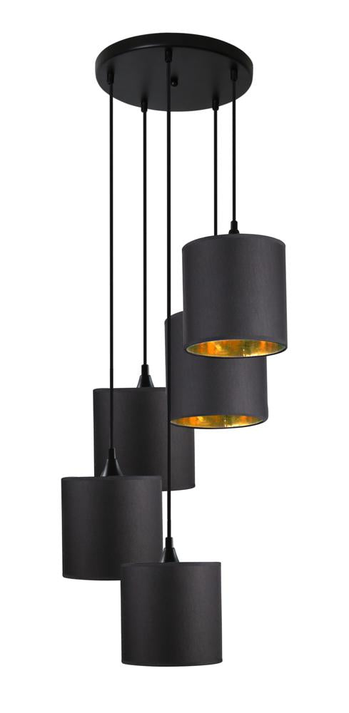 LONG lampa wisząca talerz 5x40W E14 czarny