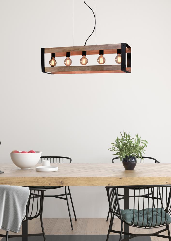 Varna lampa wisząca czarny 5x40W E27 klosz czarny