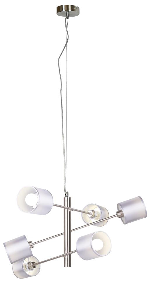 SAX lampa wisząca linka 6x40W E14 satyna