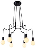 BASSO lampa wisząca 6x40W E27 czarny matowy