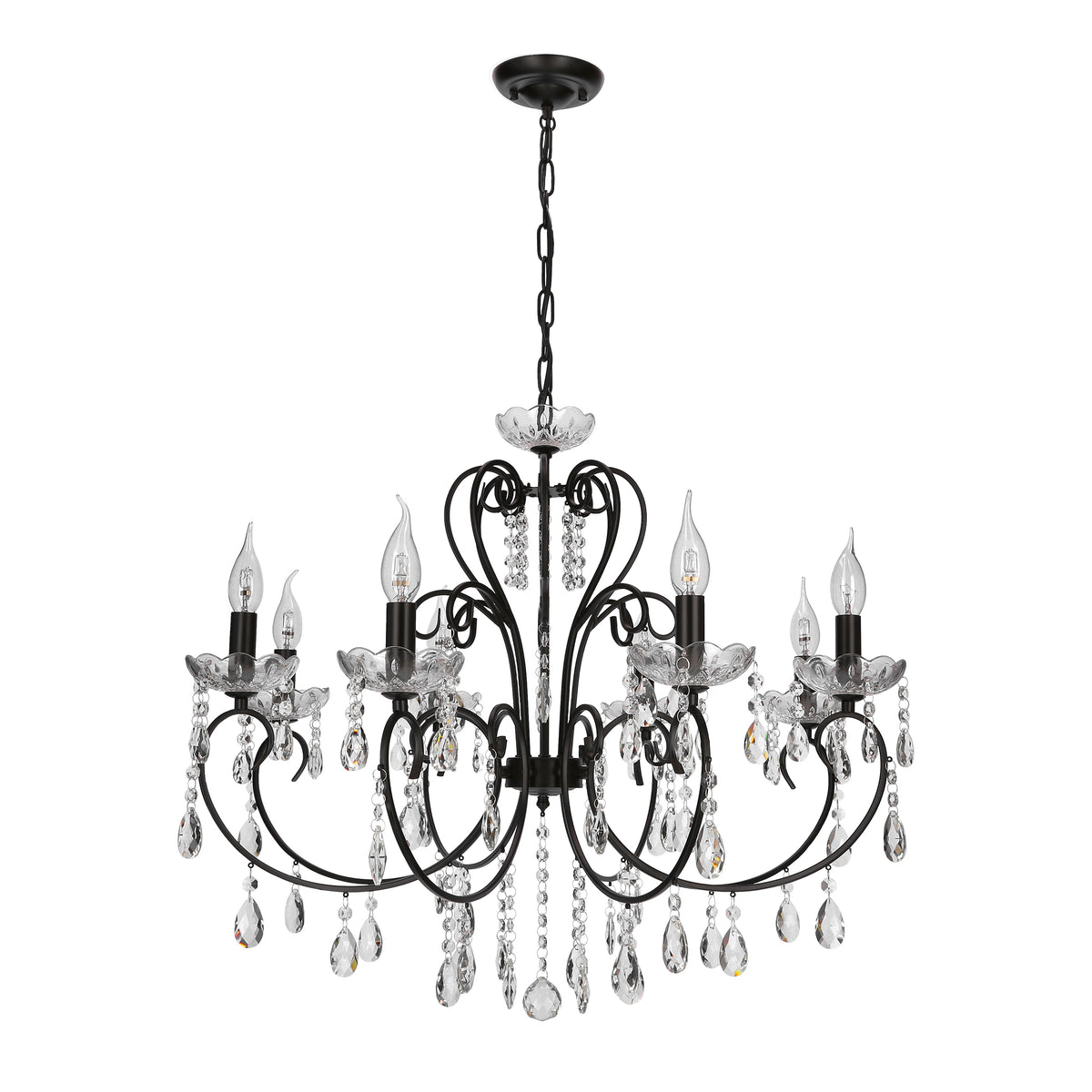AURORA lampa wisząca 8*40W E14 czarny