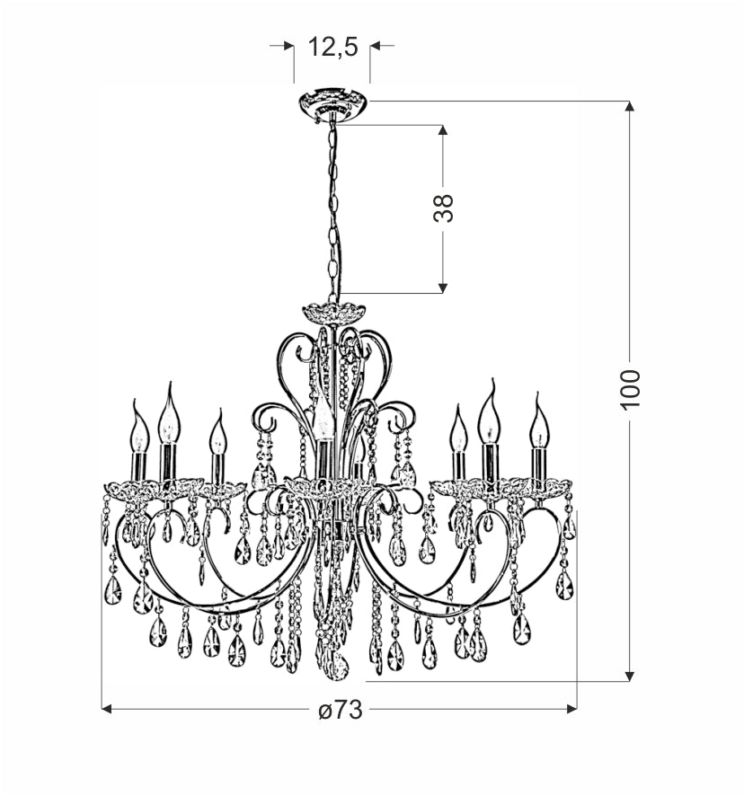 AURORA lampa wisząca 8*40W E14 czarny