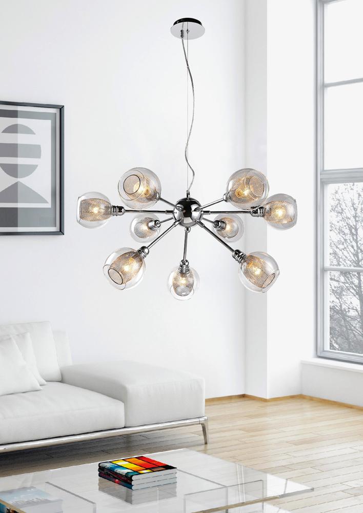 DIXI lampa wisząca 9x40W E14 chrom