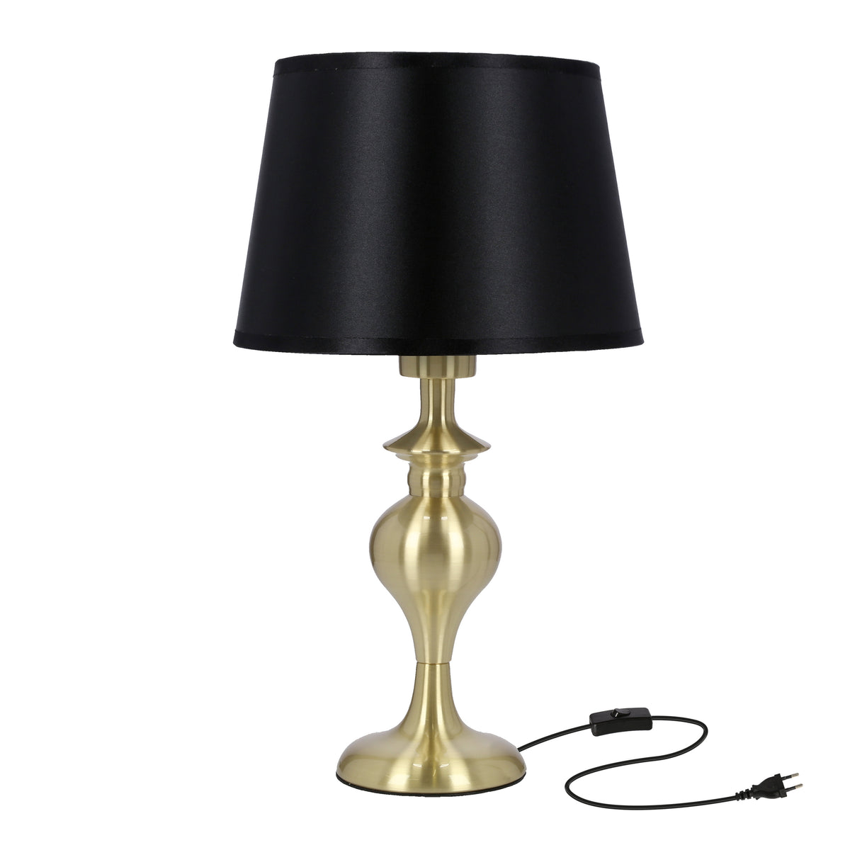 Prima gold lampa gabinetowa złoty satynowy 1x60W E27 abażur czarny
