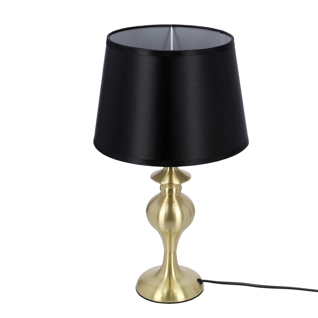 Prima gold lampa gabinetowa złoty satynowy 1x60W E27 abażur czarny