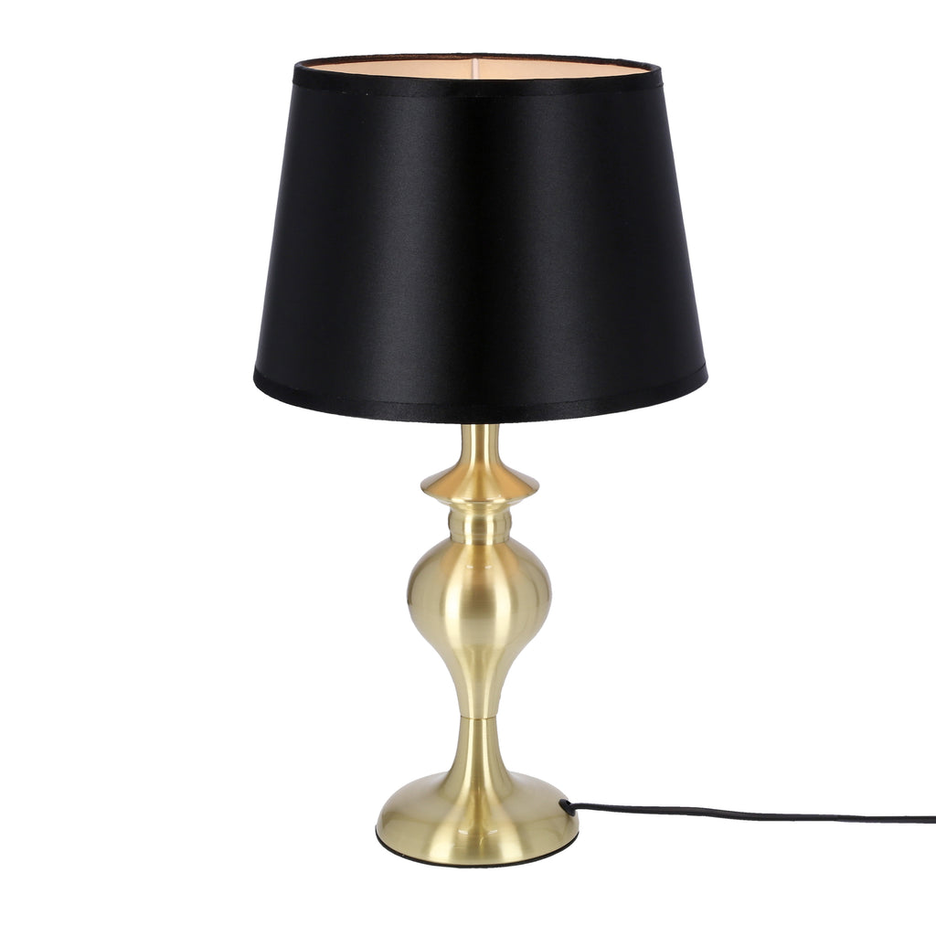 Prima gold lampa gabinetowa złoty satynowy 1x60W E27 abażur czarny
