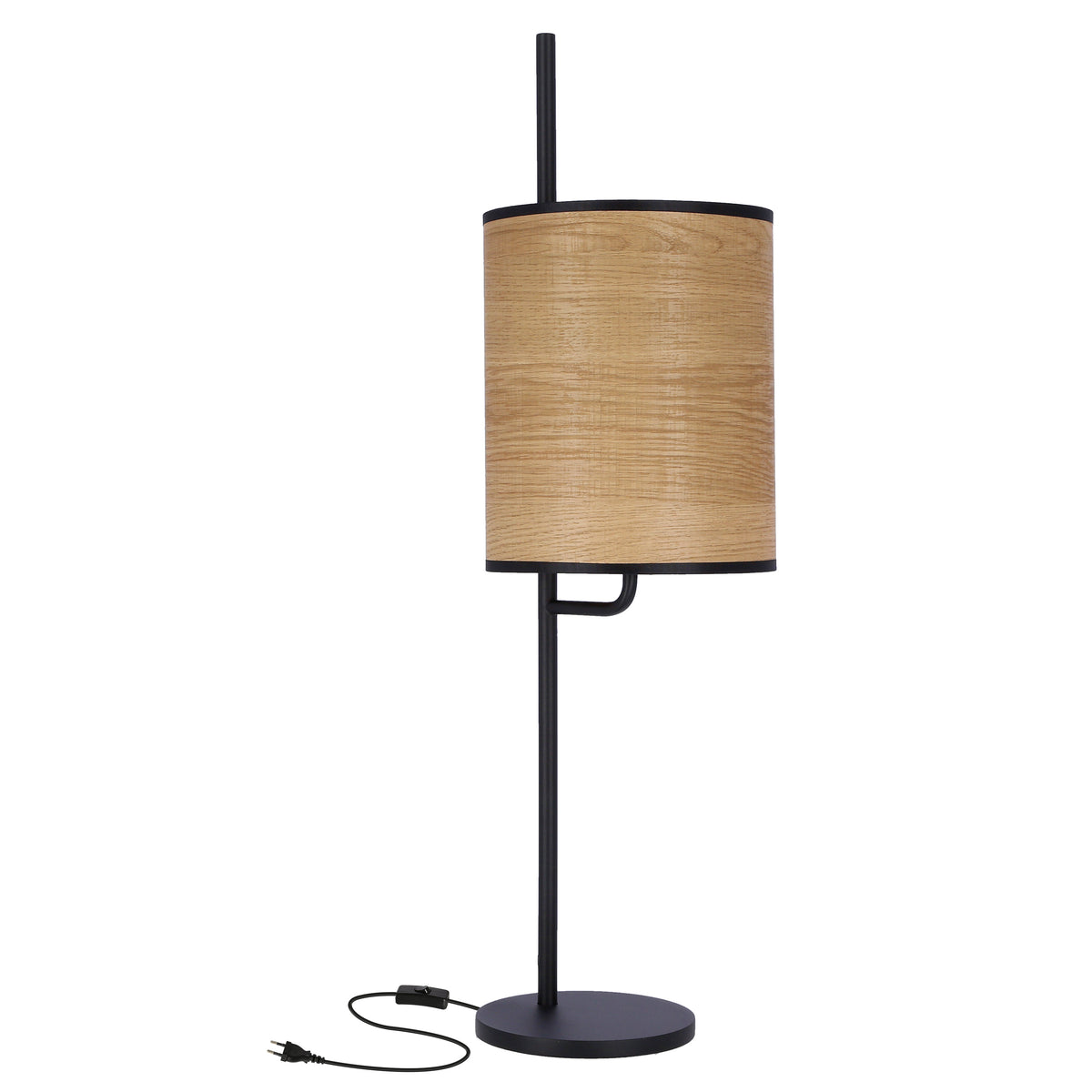 ZETA lampa stołowa czarny 1x40W E27 abażur orzechowy