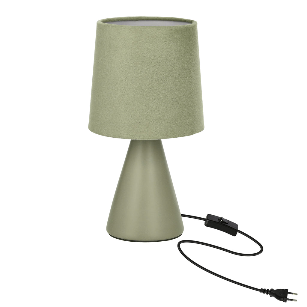 SATTI lampka stołowa szarozielona ceramiczna z abażurem E14 1x40W elegancka dekoracyjna do salonu sypialni gabinetu klasyczny styl