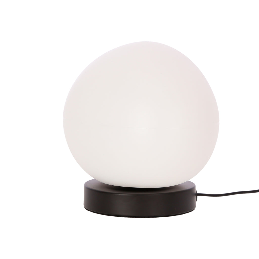 Lampa stołowa STONES minimalistyczna - biały klosz 20 cm w kształcie kamienia - skandynawska lampka nocna do sypialni i salonu E27